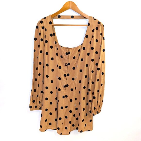 Beach Riot | “Ivy” Long Sleeve Mini Dress with Velvet Polka Dots | Size Small - Picture 5 of 14